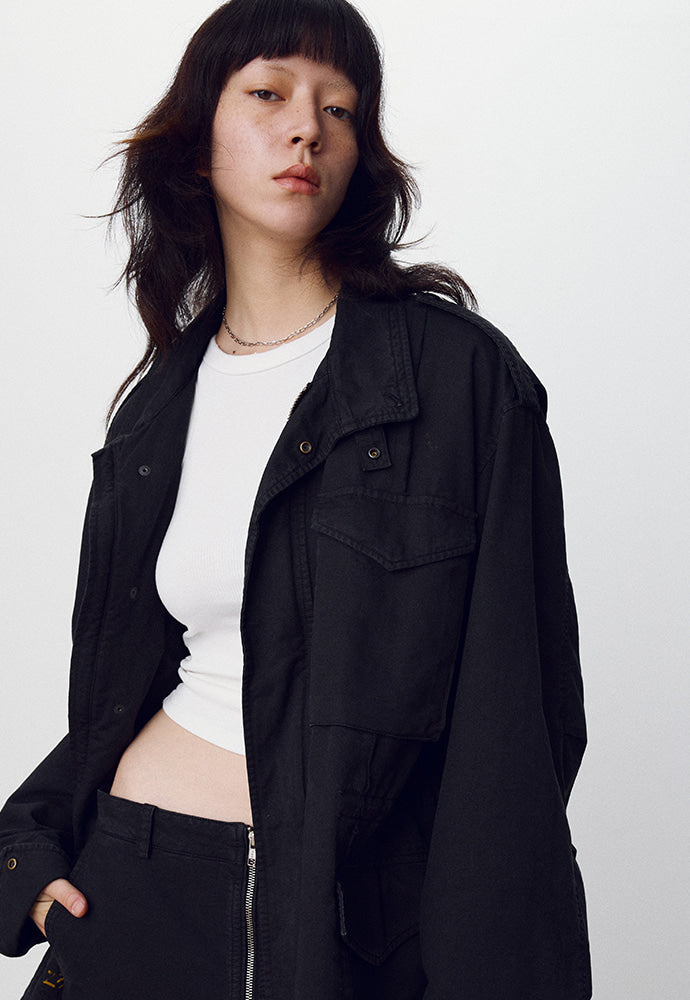 Tonywack - Garment-Dyed Gabardine Oversized Military Jacket (Carbon Pigment) product image 5 | TRAB K-Fashion Australia