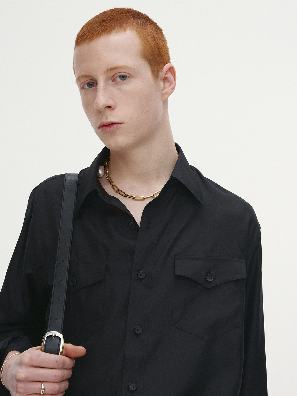 Tonywack - Silk Double Pocket Shirt (Black) product image 6 | TRAB K-Fashion Australia