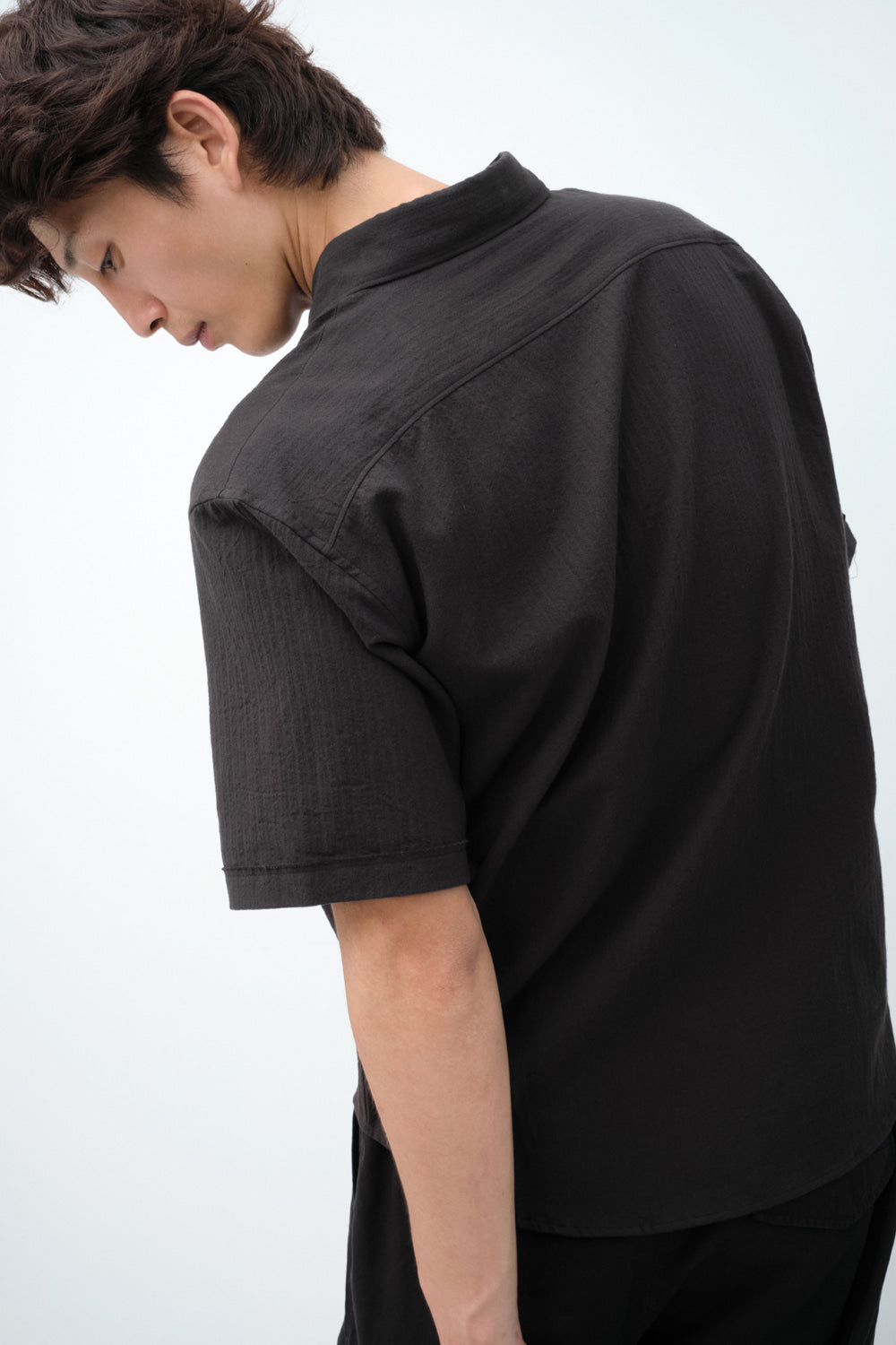 Hatchingroom - Slash Shirt Herringbone Stripe (Black) product image 7 | TRAB K-Fashion Australia