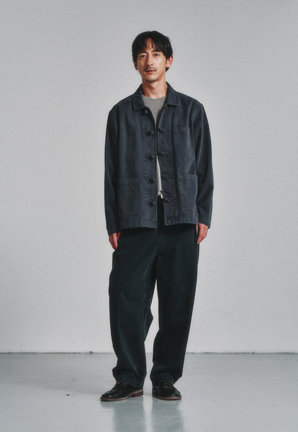 Art if acts - Washed Chinese Work Jacket (Faded Charcoal) product image 2 | TRAB K-Fashion Australia