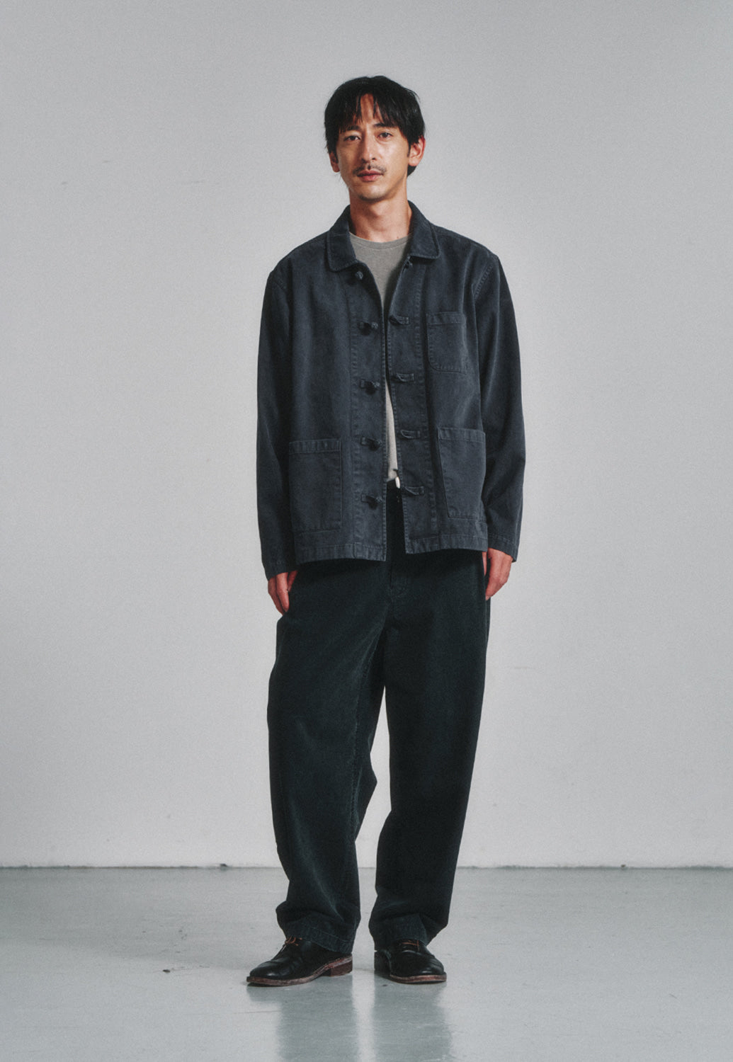 Art if acts - Washed Chinese Work Jacket (Faded Charcoal) product image 2 | TRAB K-Fashion Australia