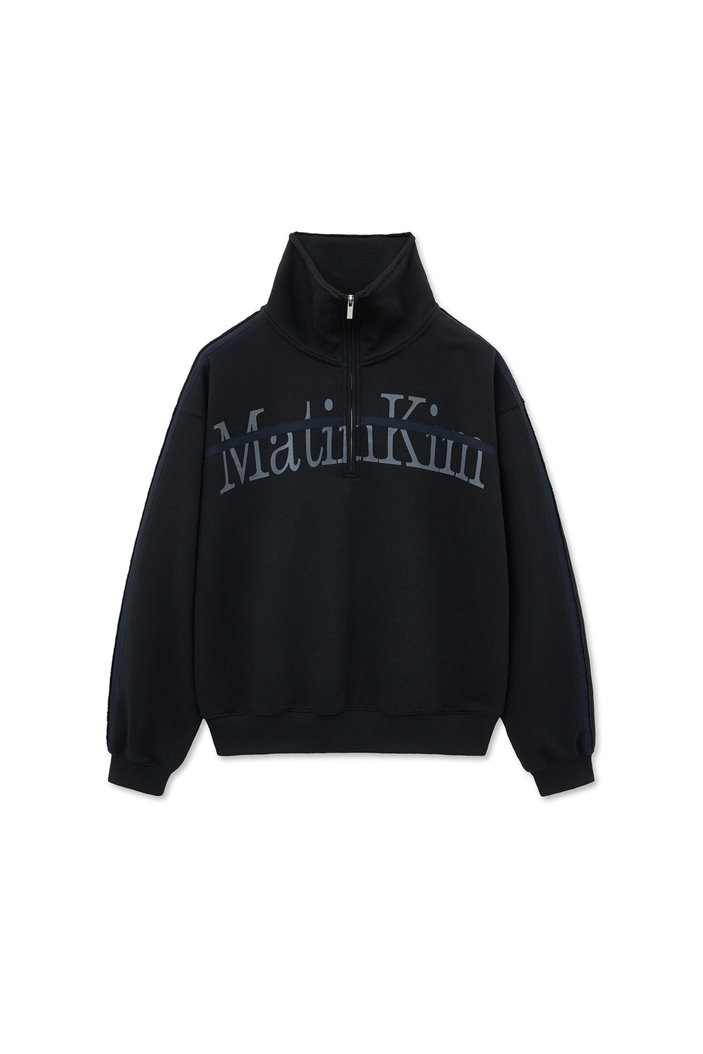 Matin Kim - Cut Out Half Zip Sweatshirt (Black) product image 1 | TRAB K-Fashion Australia