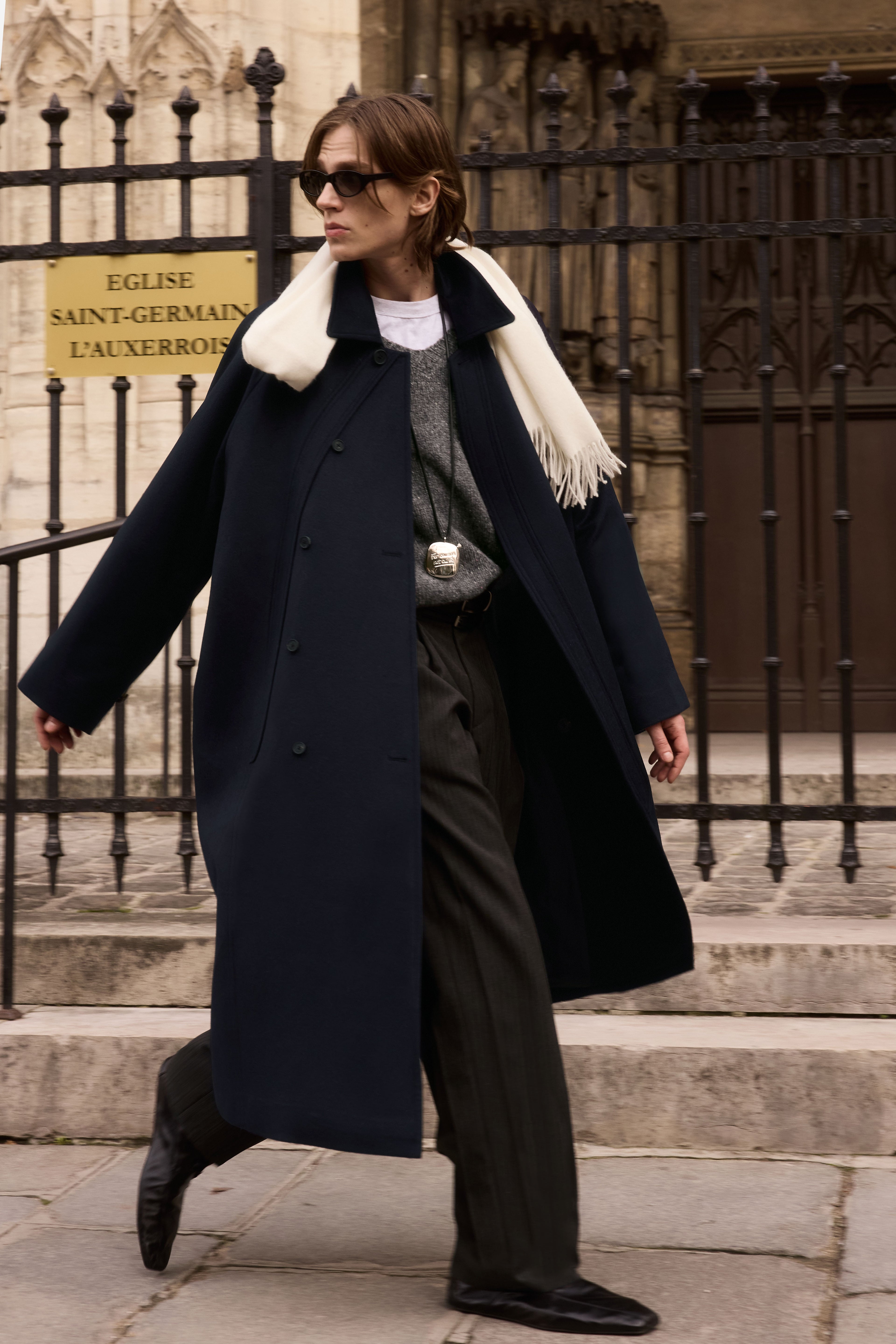 STU - Curved Double Line Mac Coat In Cashmere (Navy) product image 15 | TRAB K-Fashion Australia