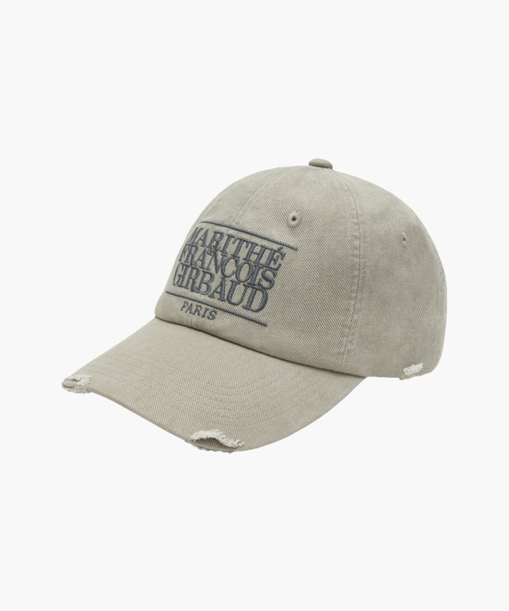 Marithe & Francois Girbaud - Classic Logo Damaged Overfit Cap (Light Gray) product image 1 | TRAB K-Fashion Australia