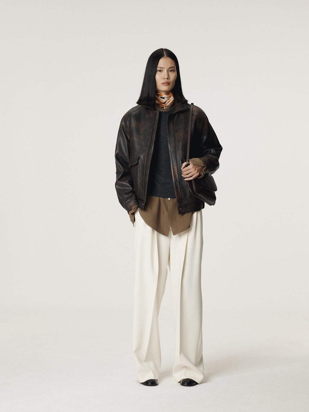 Recto - Oversized Shearing Leather Jumper (Vintage Brown) product image 6 | TRAB K-Fashion Australia