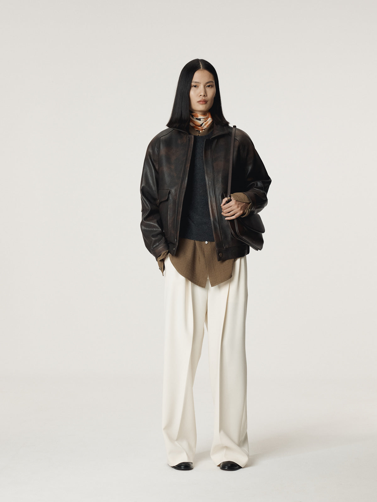 Recto - Oversized Shearing Leather Jumper (Vintage Brown) product image 6 | TRAB K-Fashion Australia