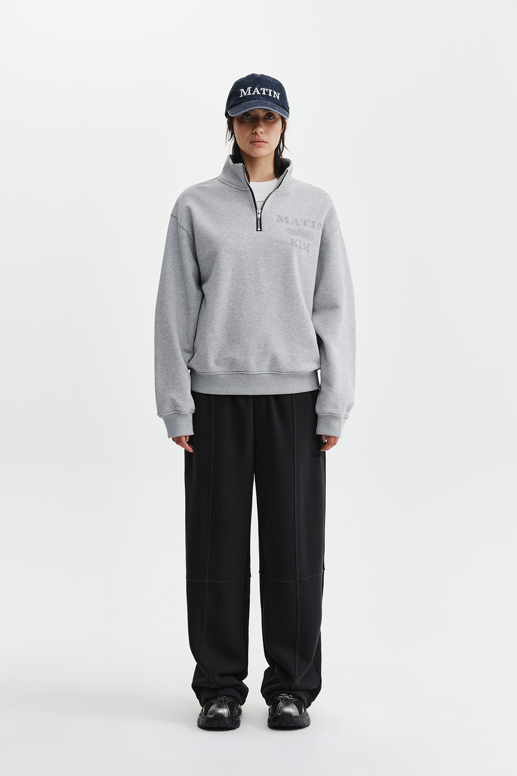 Matin Kim - Colorblock Cut Seam Sweatpants (Black) product image 7 | TRAB K-Fashion Australia