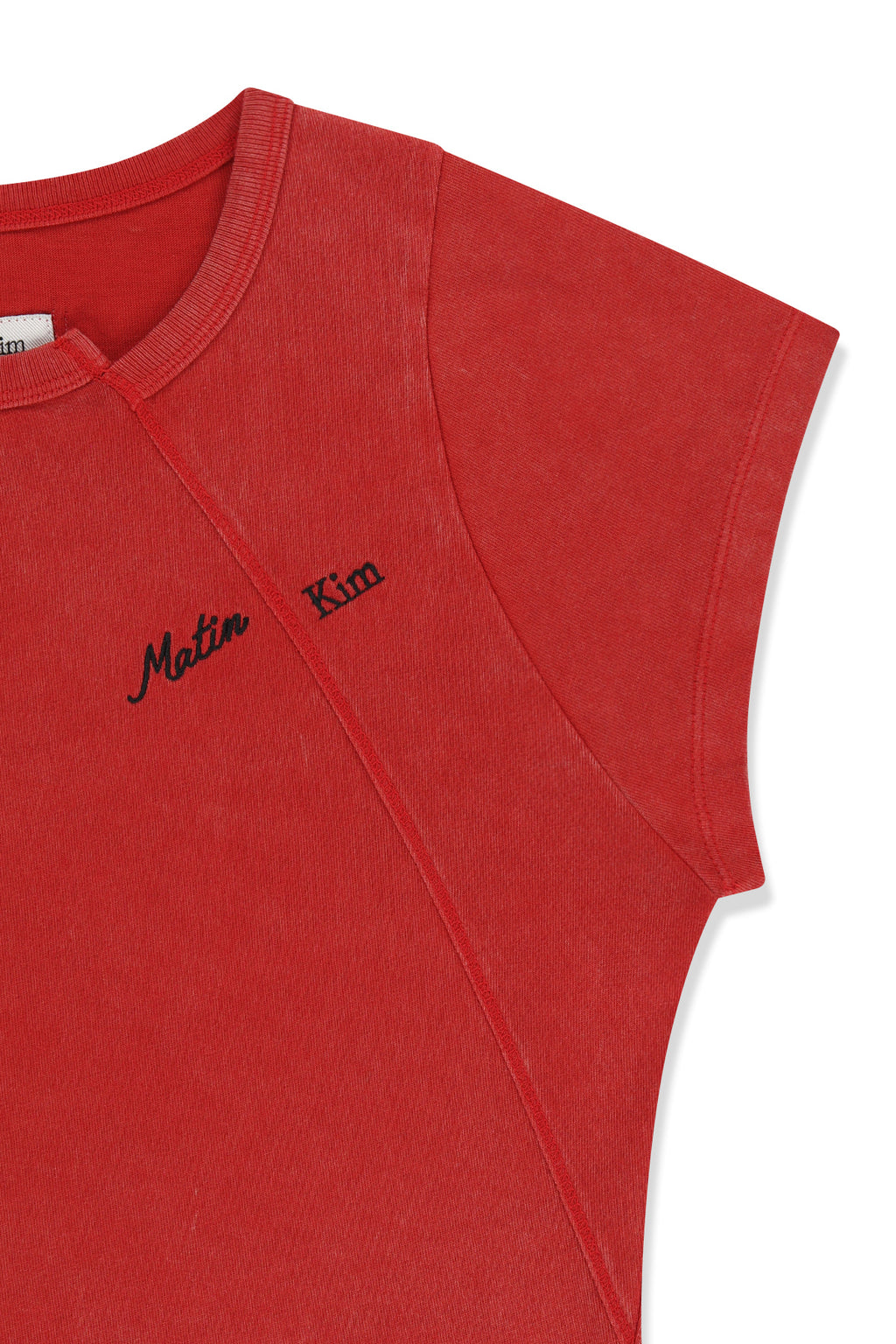 Matin Kim - Curved Cut Slim Top (Red) product image 4 | TRAB K-Fashion Australia