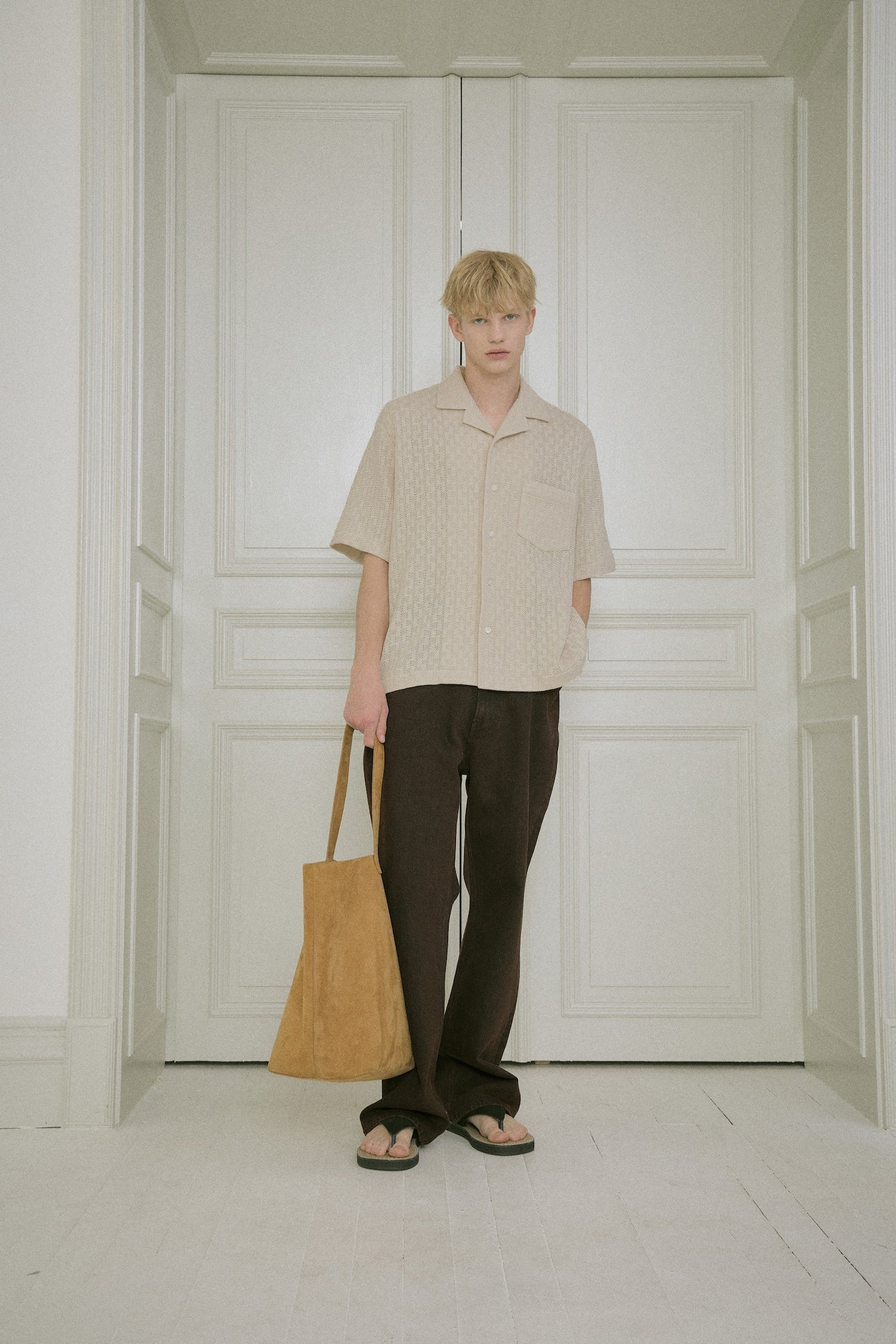 STU - Back Raglan Jacquard Shirt (Ivory) product image 6 | TRAB K-Fashion Australia