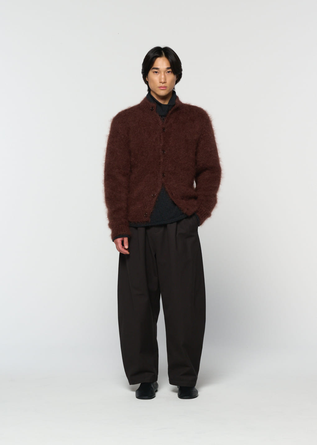 Amomento - men's mohair bulky cardigan (Brown) product image 5 | TRAB K-Fashion Australia