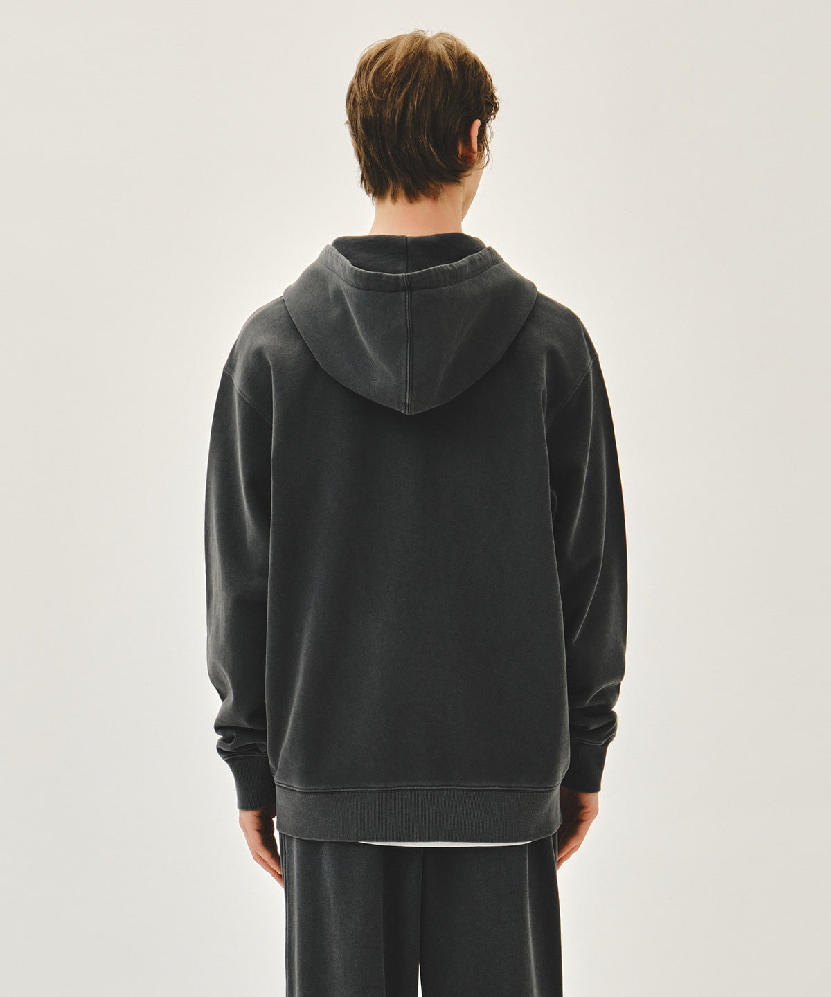Marithe & Francois Girbaud - Classic Logo Dyeing Hoodie Zipup (Charcoal) product image 3 | TRAB K-Fashion Australia
