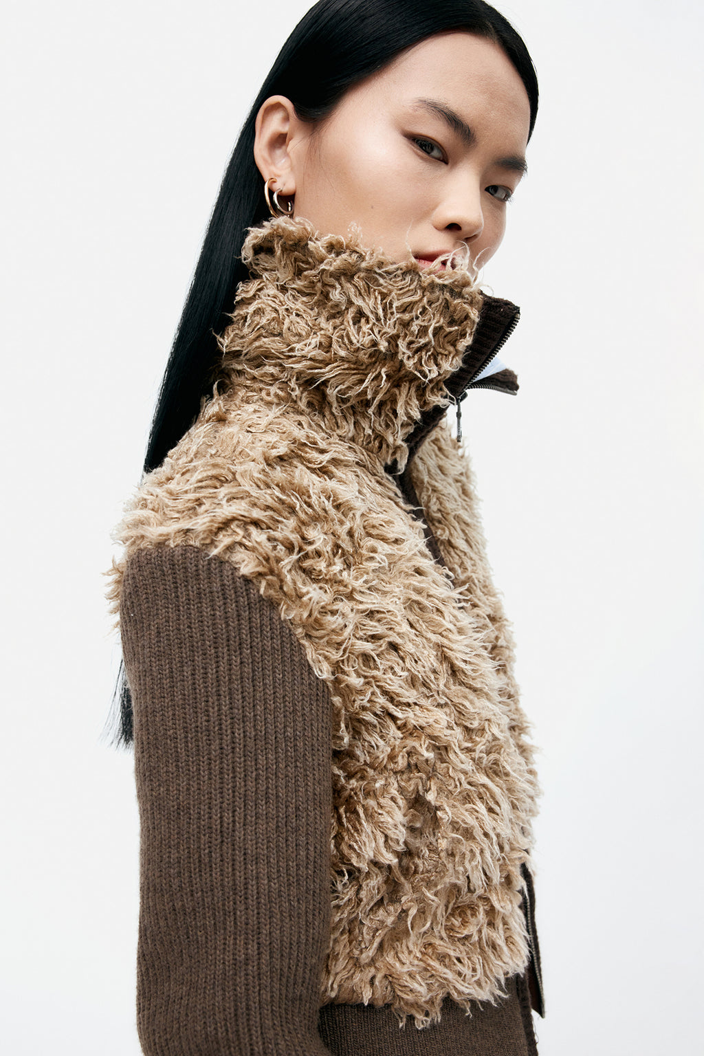 Andersson Bell - Fur Combo Knit Top (Beige) product image 5 | TRAB K-Fashion Australia