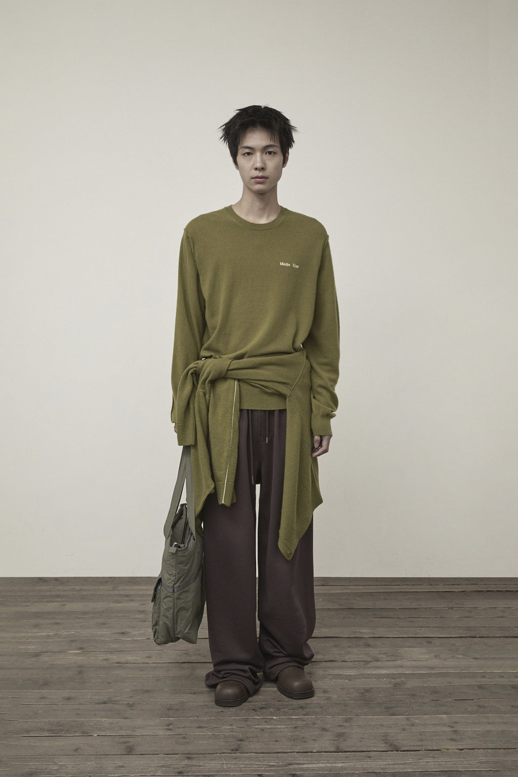 Matin Kim - Cashmere Blended Round Knit Cardigan (Olive) product image 13 | TRAB K-Fashion Australia