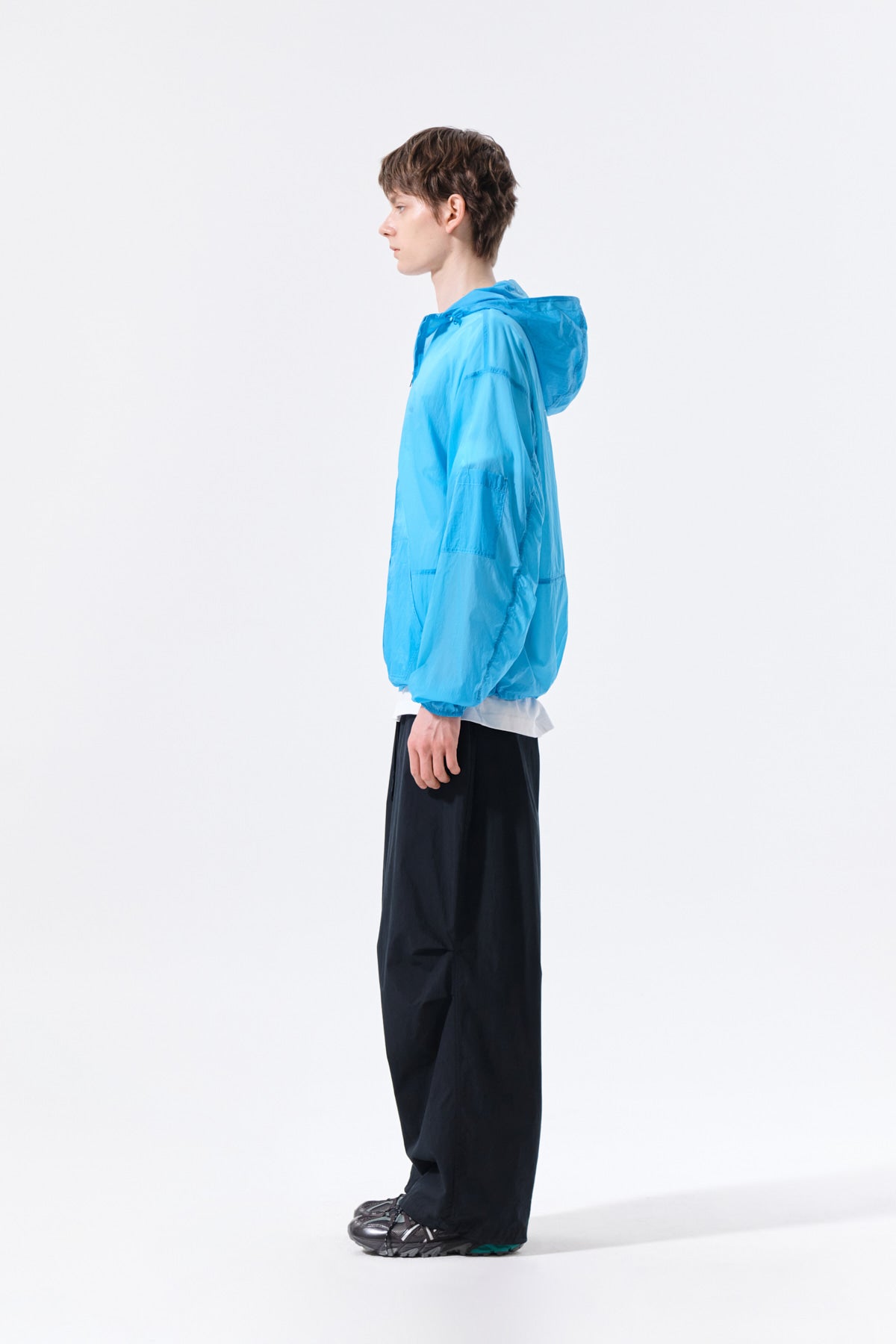 Matin Kim - Back Logo Hoody Windbreaker (Blue) product image 7 | TRAB K-Fashion Australia