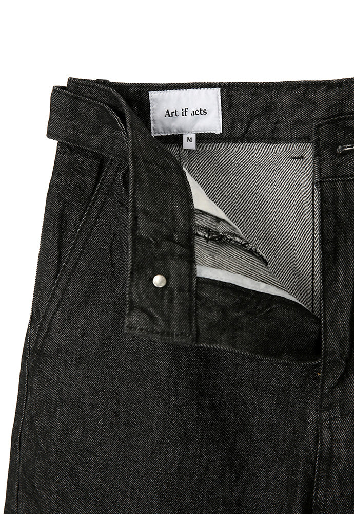 Art if acts - Belted Wide Denim Pants (Washed Black) product image 13 | TRAB K-Fashion Australia