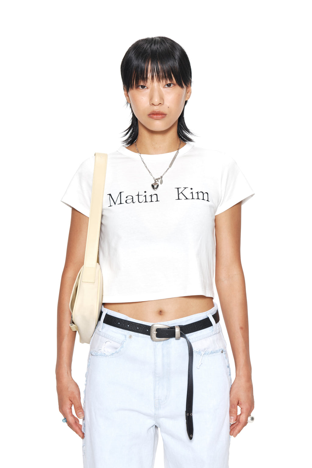 Matin Kim - Logo Crop Top (White) product image 5 | TRAB K-Fashion Australia