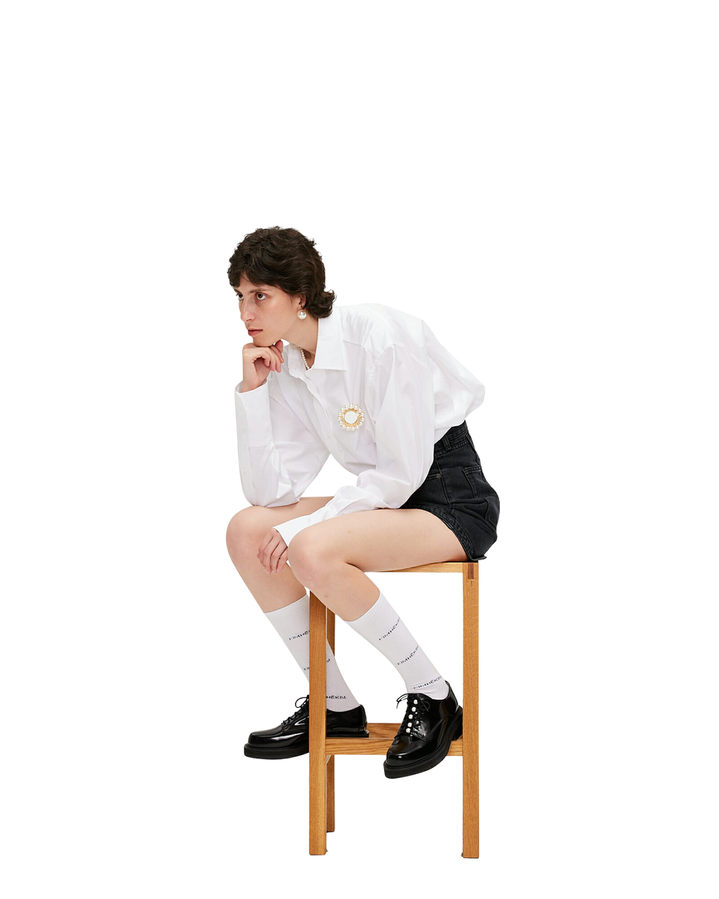 Kimhe Kim - Shirt With Brooch (White) product image 5 | TRAB K-Fashion Australia