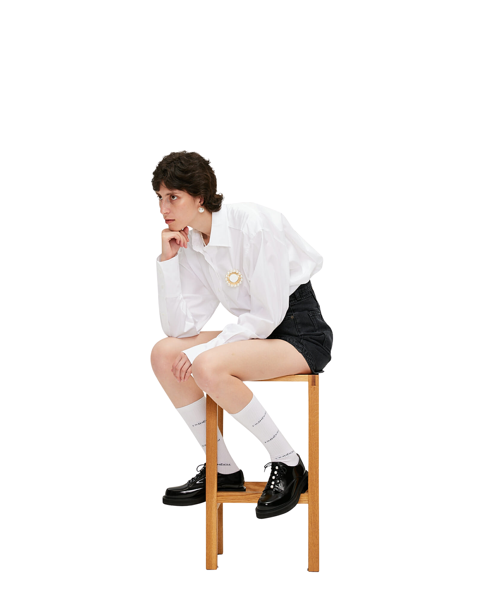 Kimhe Kim - Shirt With Brooch (White) product image 5 | TRAB K-Fashion Australia