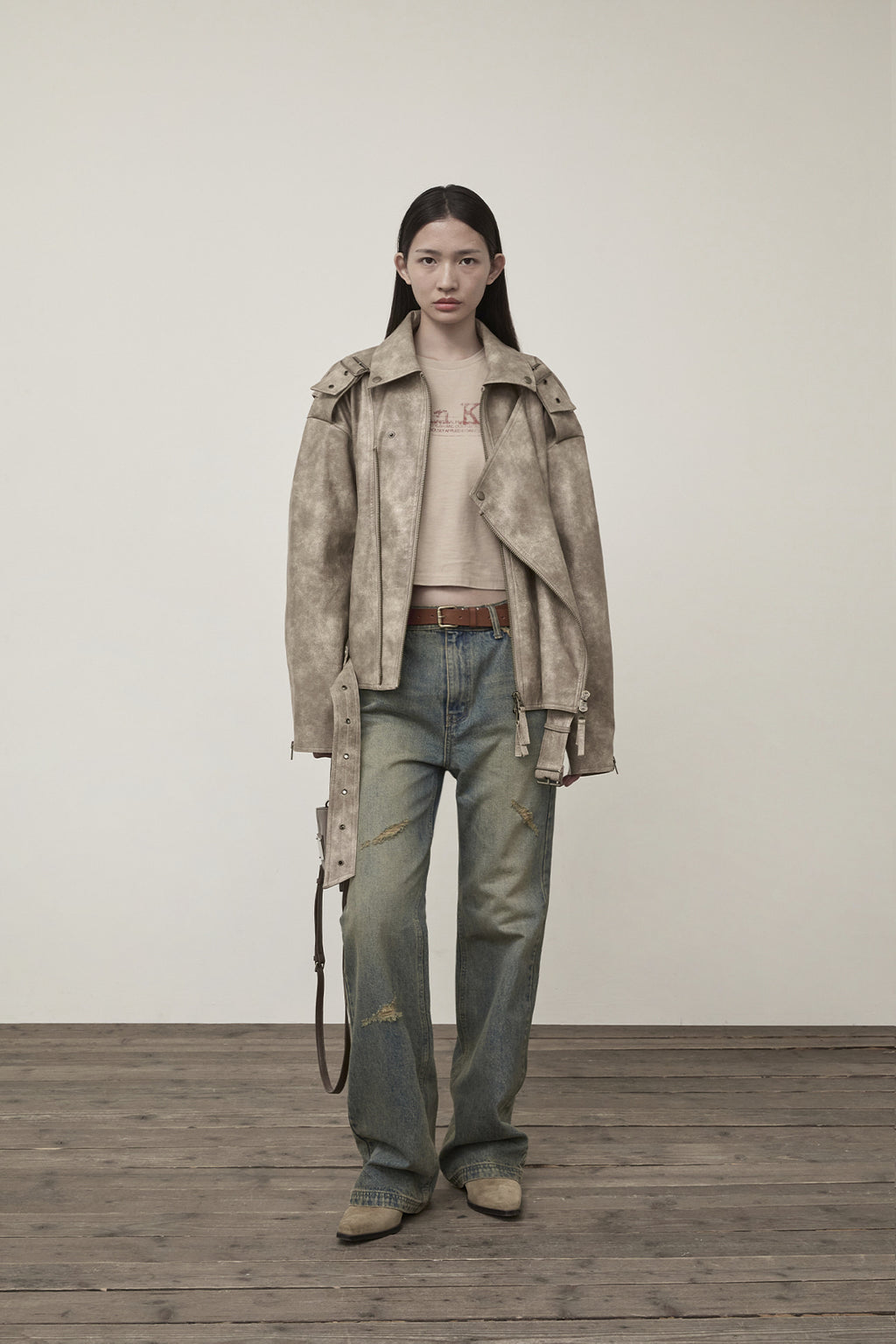 Matin Kim - Semi Boots Cut Washed Denim Pants (Blue) product image 9 | TRAB K-Fashion Australia