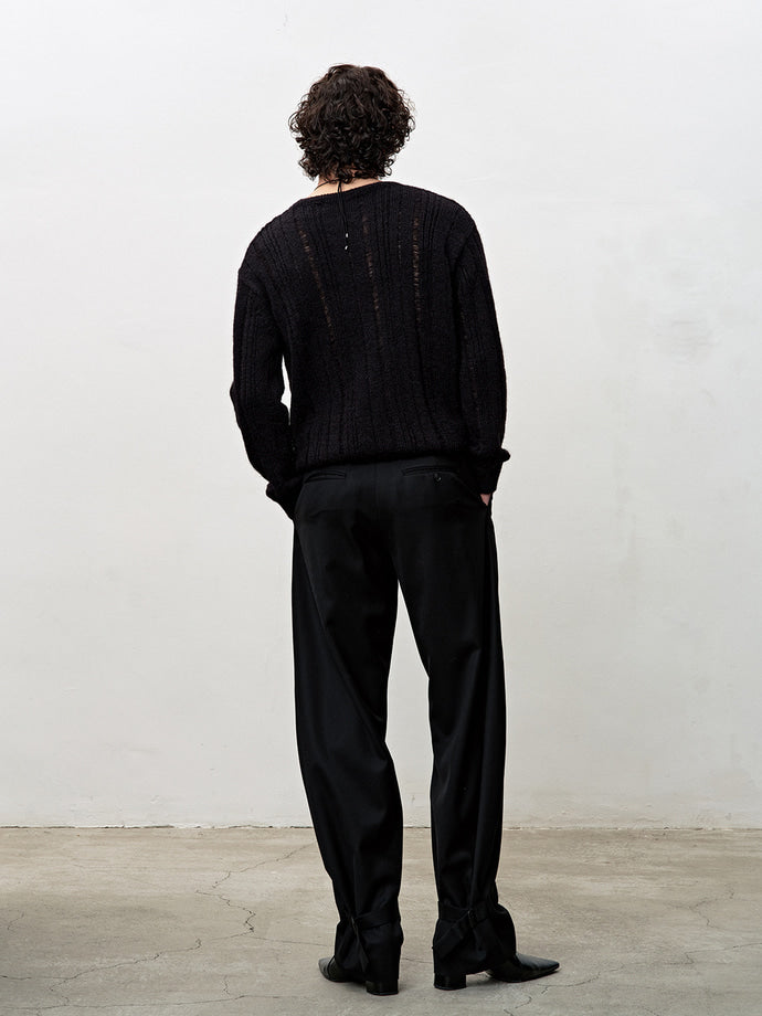 Tonywack - Kid Mohair Distressed Ribbed Sweater (Black) product image 3 | TRAB K-Fashion Australia