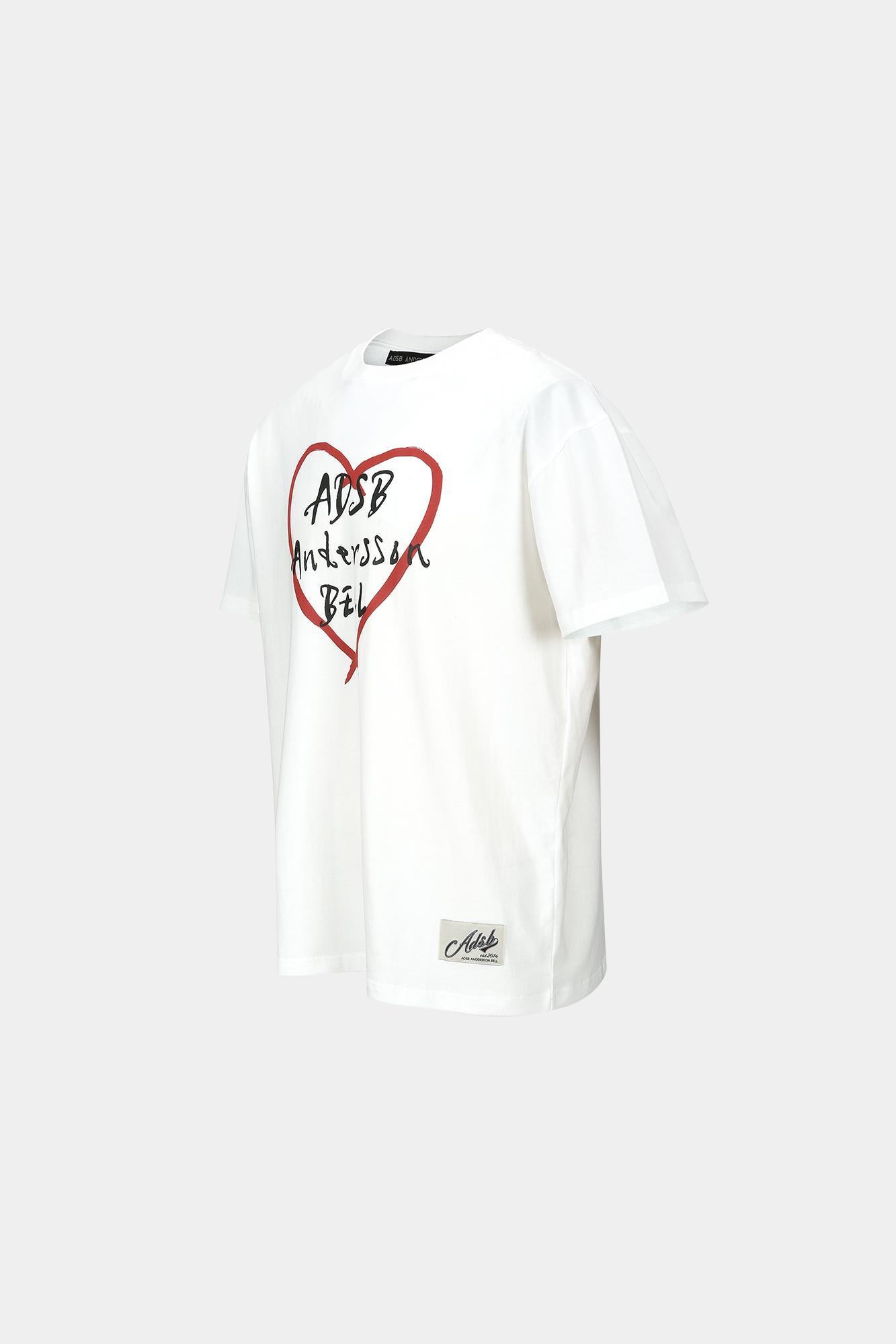 Andersson Bell - Unisex Heart Kelly Logo T-Shirts (White) product image 9 | TRAB K-Fashion Australia