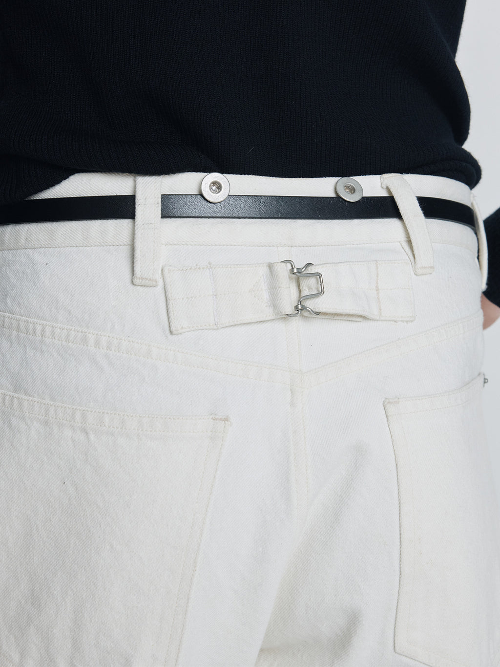Tonywack - Loose Straight Buckle-Back Jeans (Ecru) product image 5 | TRAB K-Fashion Australia