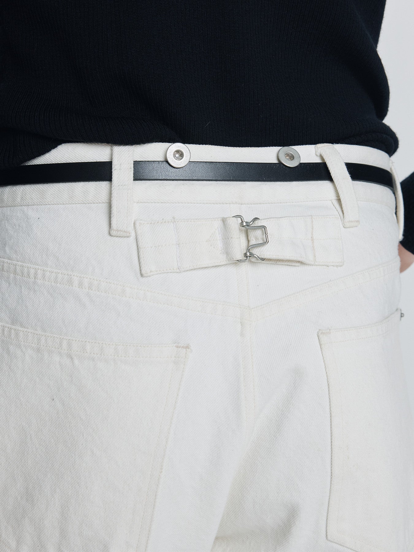 Tonywack - Loose Straight Buckle-Back Jeans (Ecru) product image 5 | TRAB K-Fashion Australia
