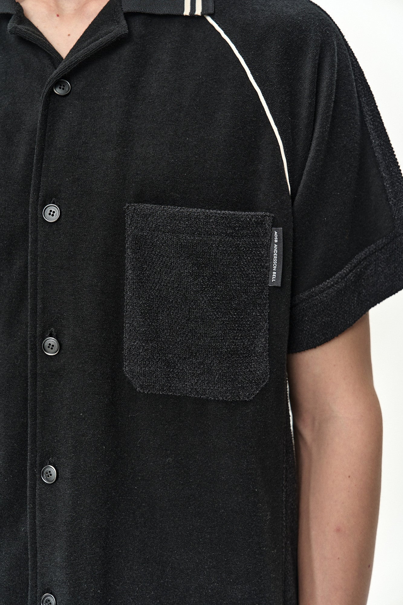 Andersson Bell - Lagos Terry Open Collar Shirt (Black) product image 5 | TRAB K-Fashion Australia