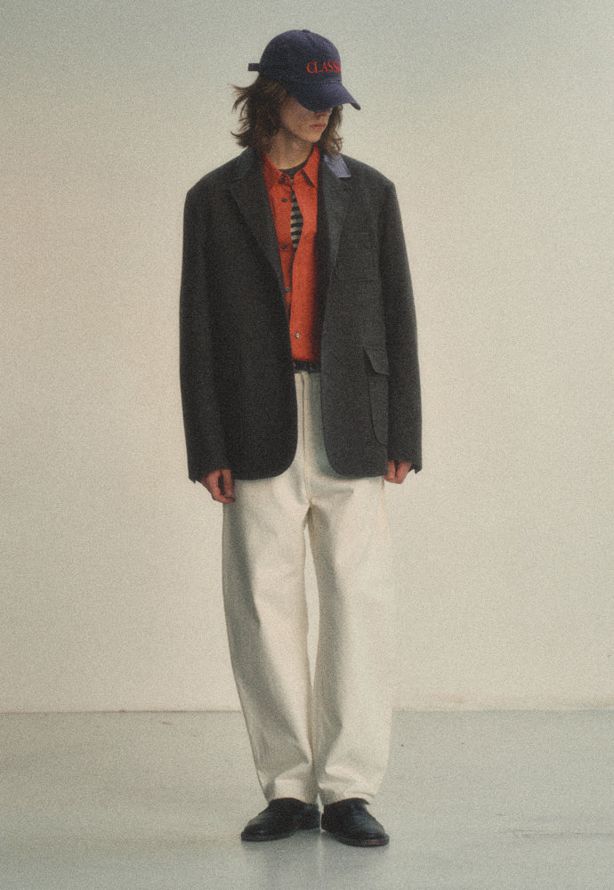 Art if acts - Leather Collar Wool Blazer_Japanese Fabric (Brown) product image 3 | TRAB K-Fashion Australia