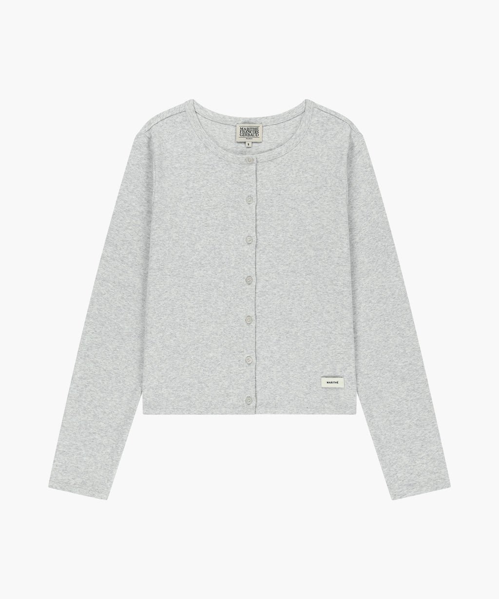Marithe & Francois Girbaud - Basic Cotton Cardigan (Light Heather Gray) product image 5 | TRAB K-Fashion Australia
