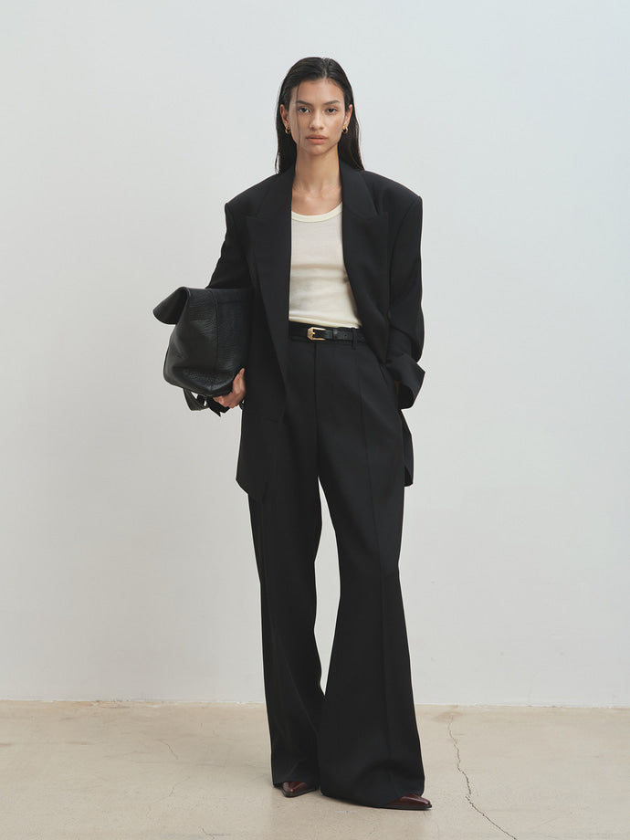 Tonywack - Wool Twill Double-Breasted Tailored Jacket (Black) product image 1 | TRAB K-Fashion Australia