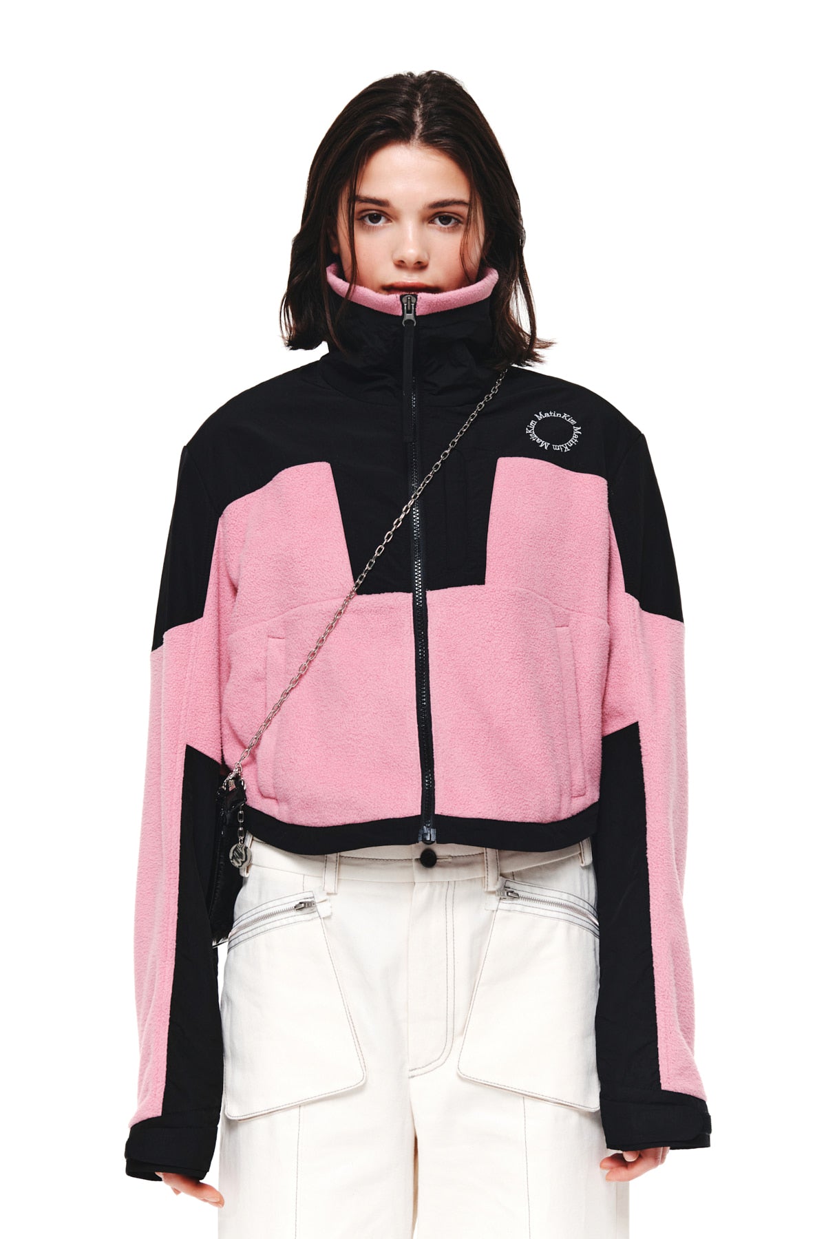 Matin Kim - Fleece Crop Track Jumper (Pink) product image 5 | TRAB K-Fashion Australia