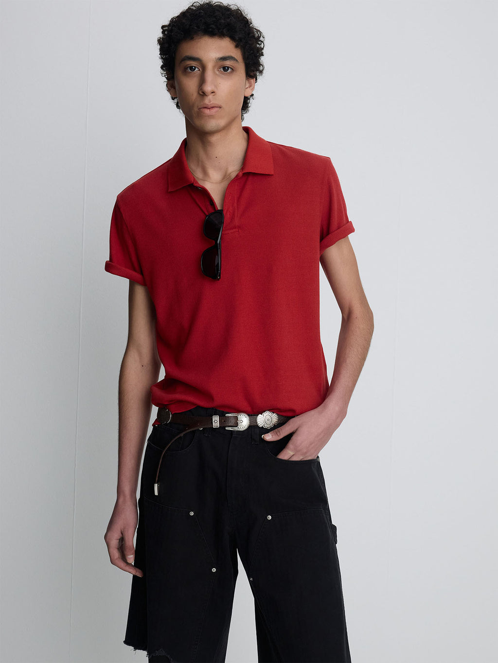 Tonywack - Soft Ribbed Polo Shirt (Dark Red) product image 1 | TRAB K-Fashion Australia
