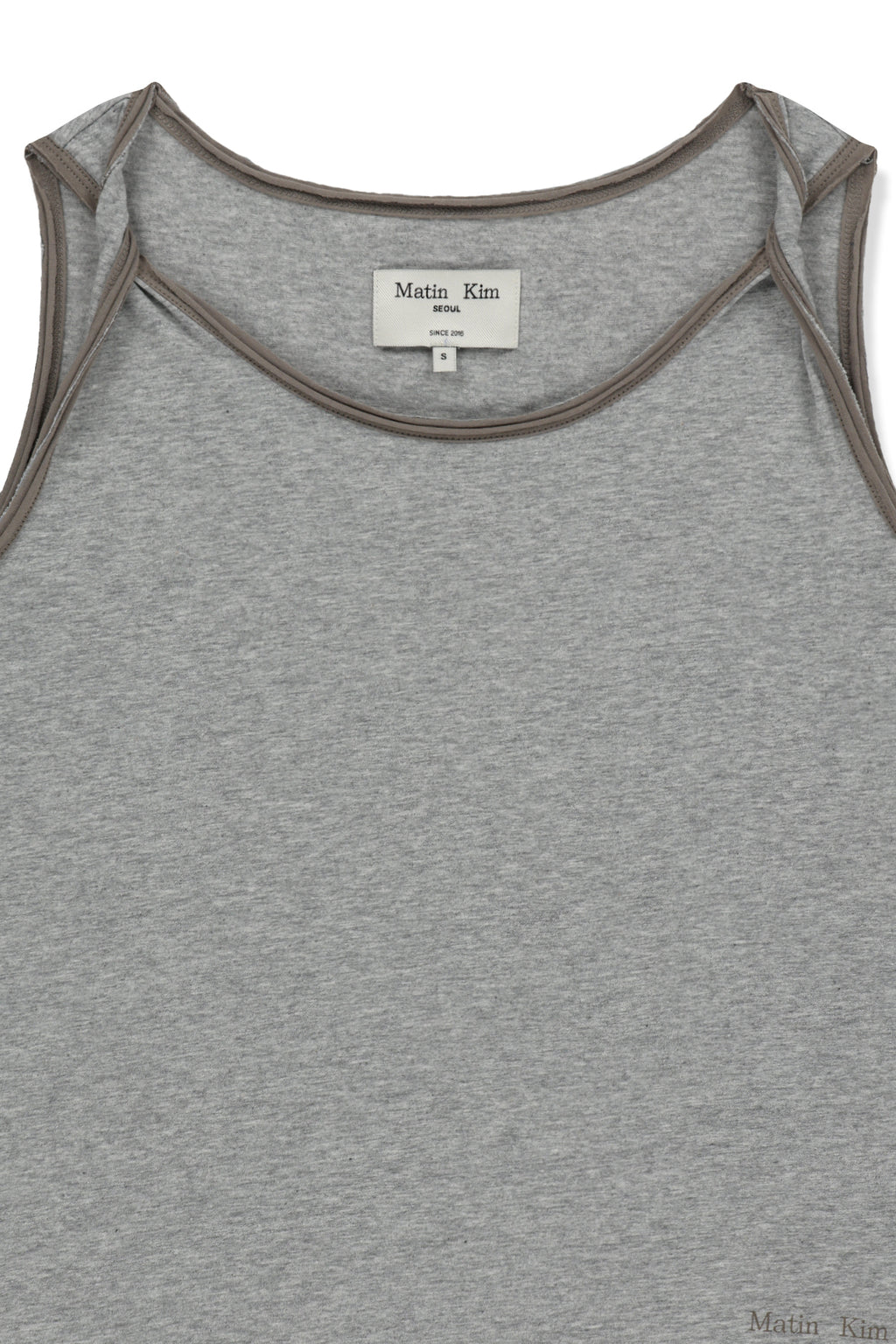 Matin Kim - Twist Shoulder Sleeveless Top (Grey) product image 3 | TRAB K-Fashion Australia