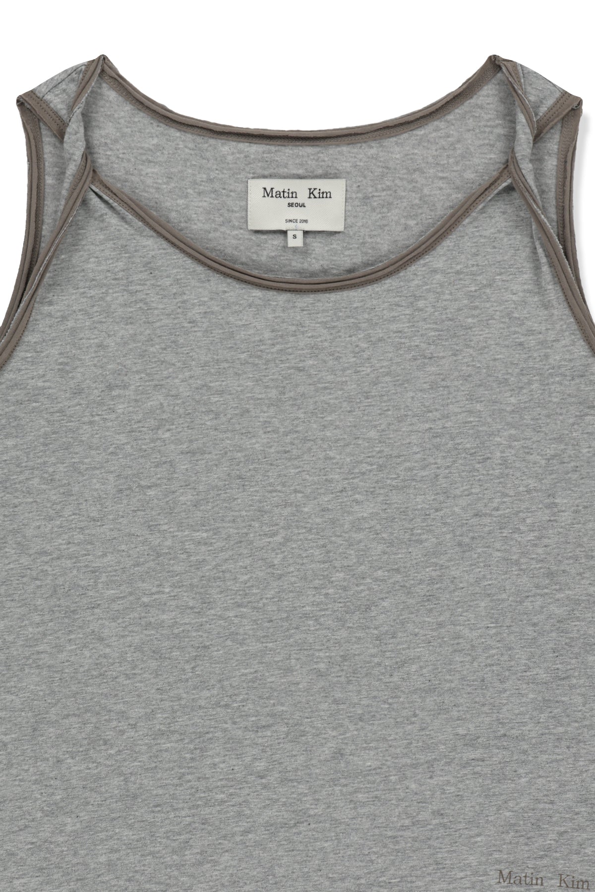 Matin Kim - Twist Shoulder Sleeveless Top (Grey) product image 3 | TRAB K-Fashion Australia