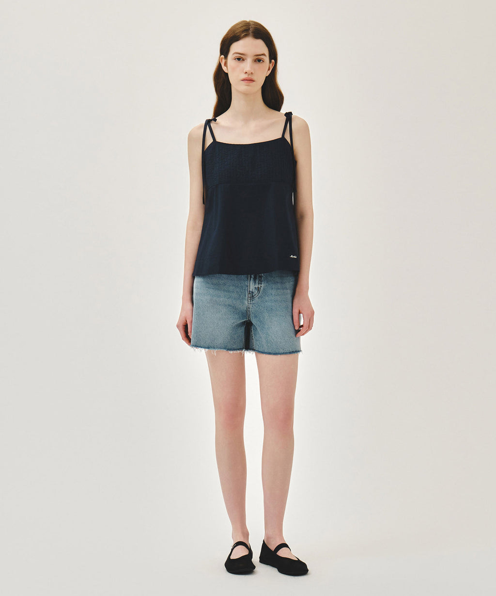 Marithe & Francois Girbaud - Pintuck Camisole Blouse (Dark Navy) product image 5 | TRAB K-Fashion Australia