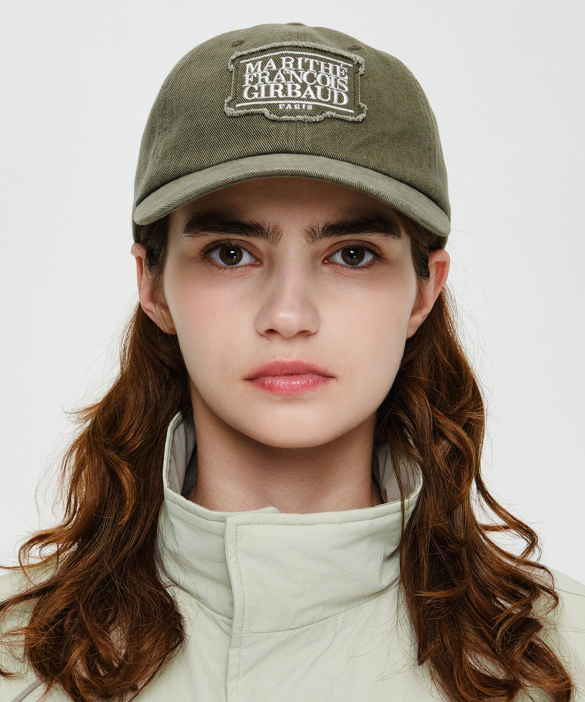 Marithe & Francois Girbaud - Applique Washed Small Classic Logo Cap (Khaki) product image 5 | TRAB K-Fashion Australia