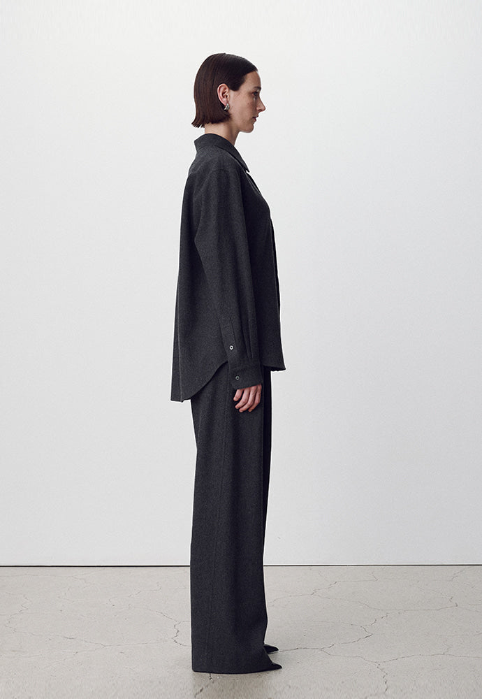 Tonywack - Virgin Wool Double-Pleats Wide Trousers (Grey) product image 3 | TRAB K-Fashion Australia