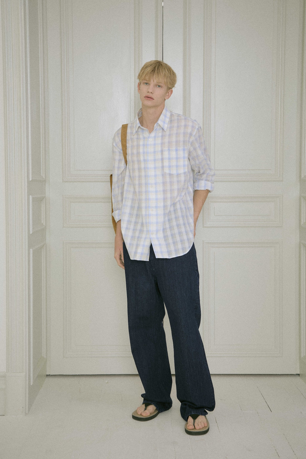 STU - Embroidery Check Shirt Sky (Blue) product image 16 | TRAB K-Fashion Australia