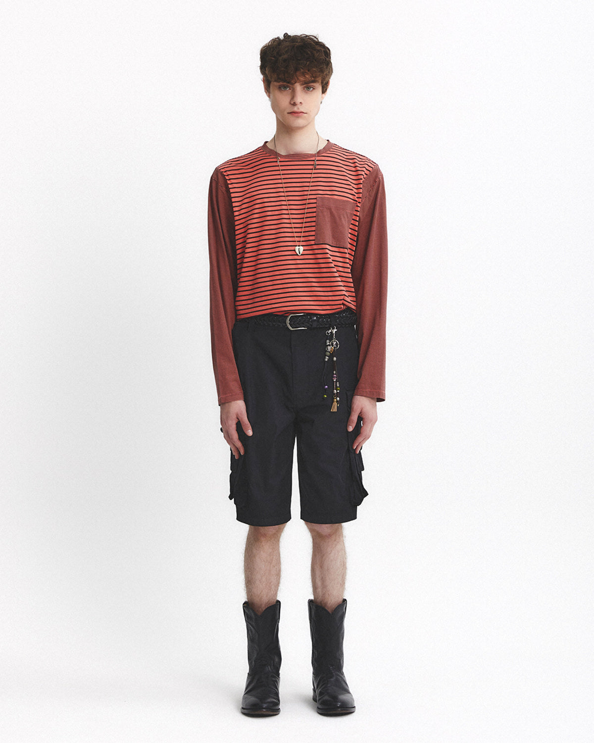 Eastlogue - Strike Bowling L/s T-shirt (Salmon & Navy) product image 1 | TRAB K-Fashion Australia