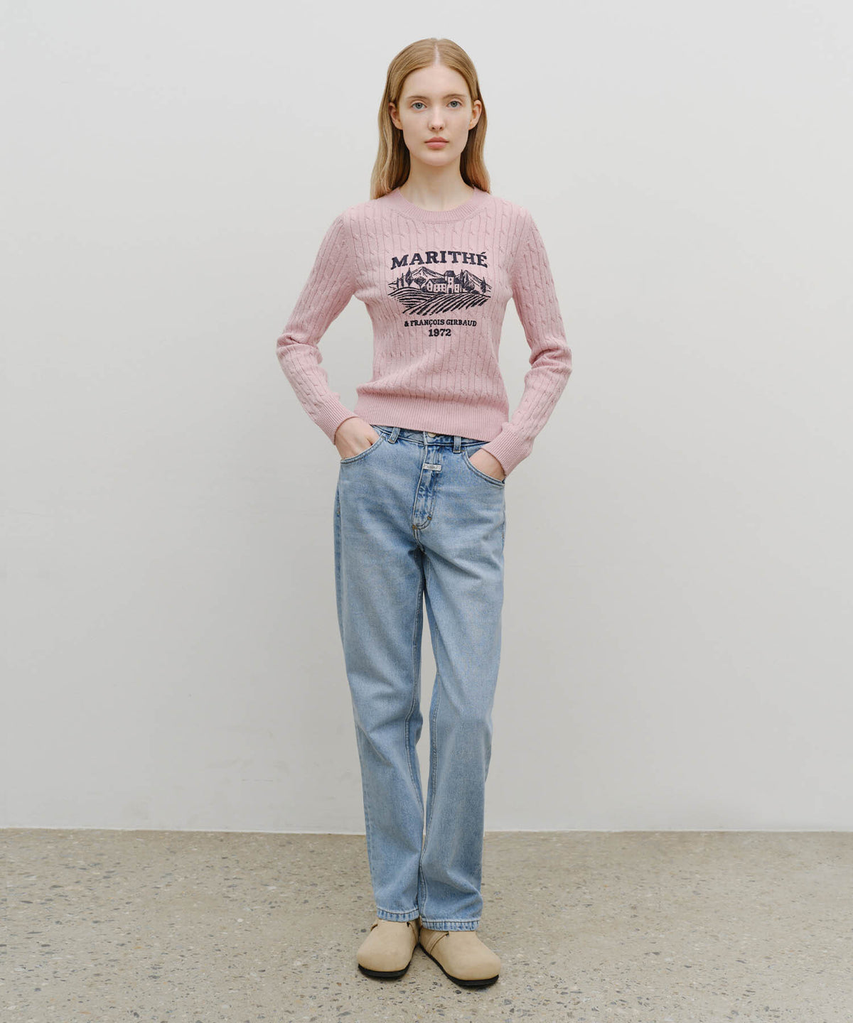 Marithe & Francois Girbaud - Vineyard Cable Knit Pullover (Pink) product image 5 | TRAB K-Fashion Australia