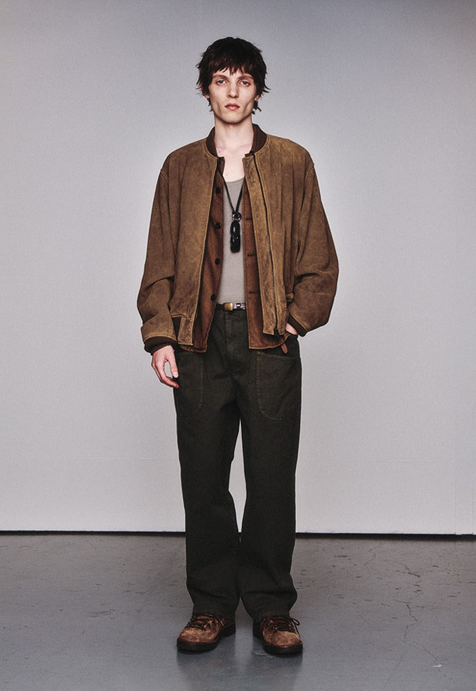 Art if acts - Garment Washed Suede Blouson (Taupe) product image 1 | TRAB K-Fashion Australia