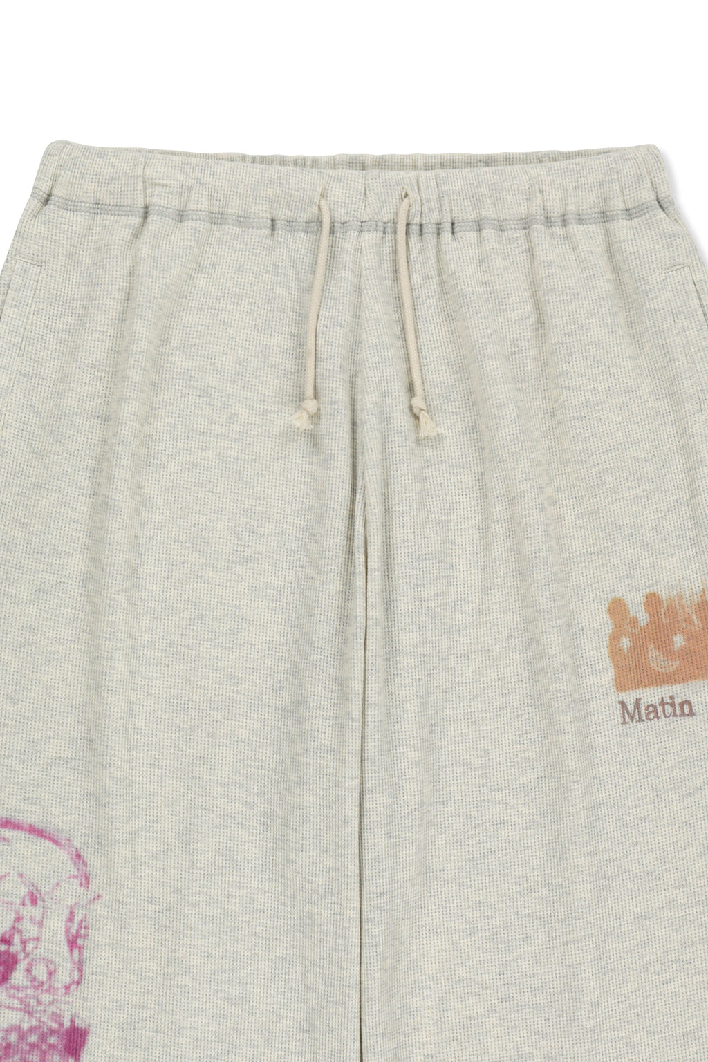 Matin Kim - Sketch Graffiti Waffle Pants (Light Beige) product image 4 | TRAB K-Fashion Australia