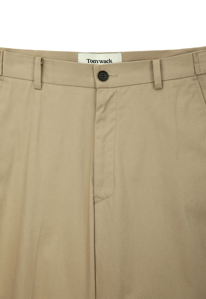 Tonywack - High-Twist Cotton No Tuck Wide Trousers (Beige) product image 7 | TRAB K-Fashion Australia