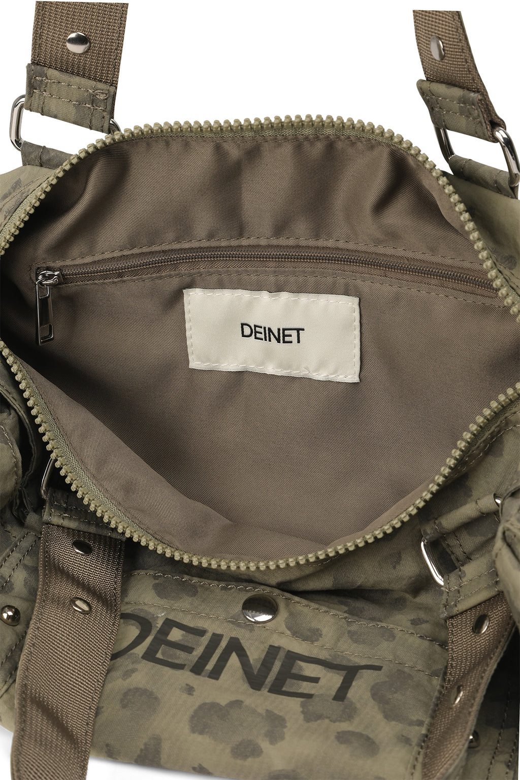 Deinet - Logo Leopard Duffle Mini Bag (Khaki) product image 11 | TRAB K-Fashion Australia