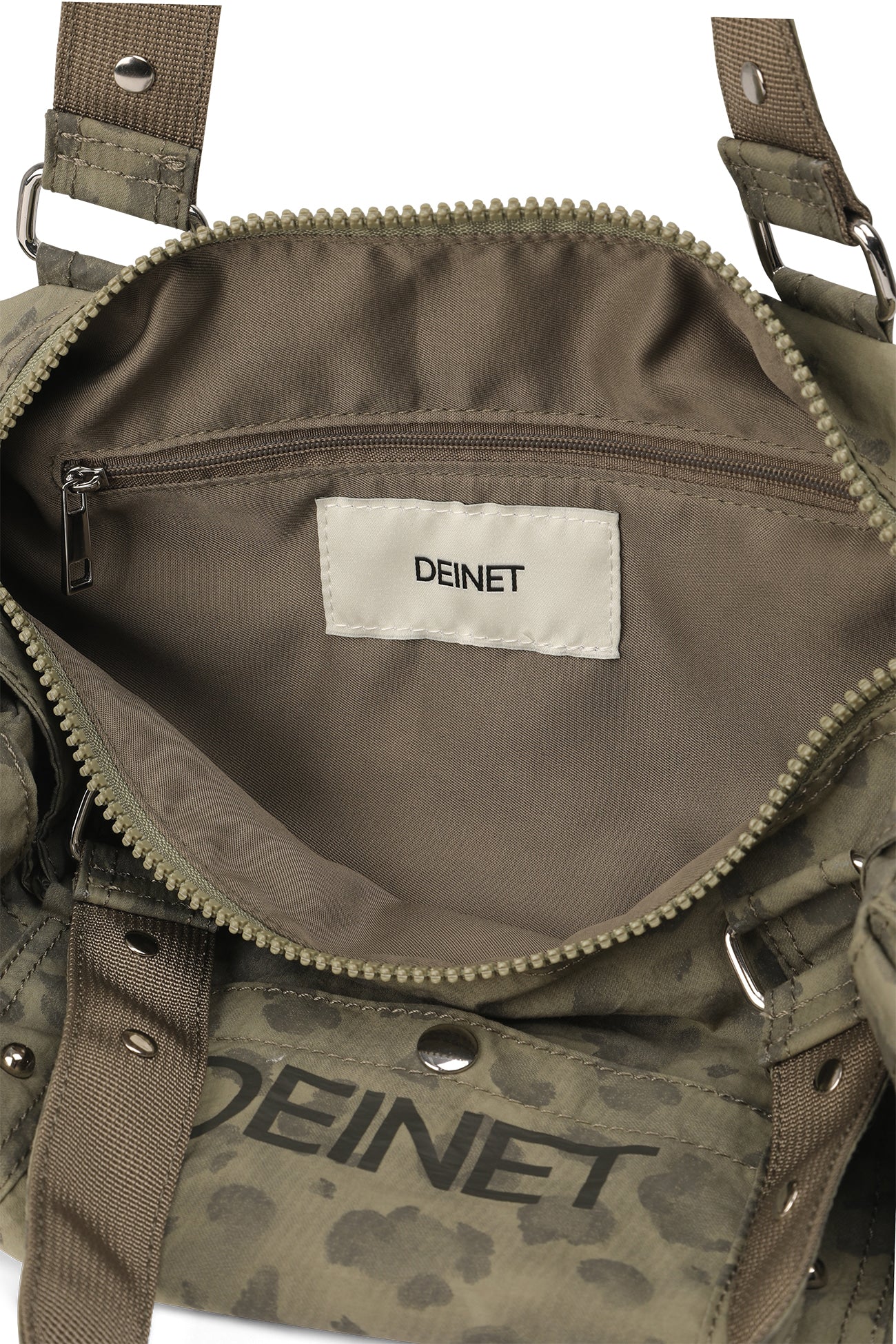 Deinet - Logo Leopard Duffle Mini Bag (Khaki) product image 11 | TRAB K-Fashion Australia