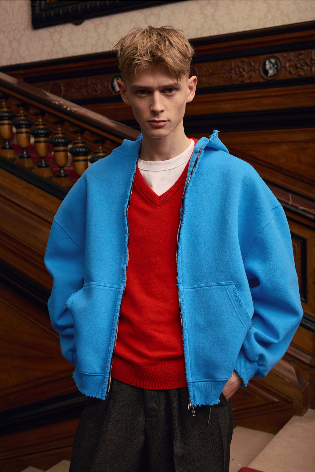 STU - Hoodie Zip-up (Blue) product image 5 | TRAB K-Fashion Australia