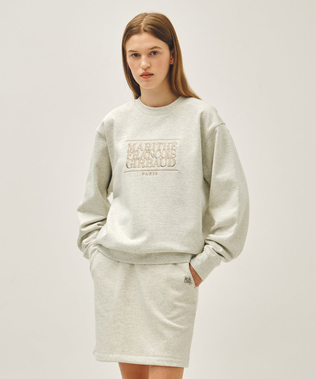 Marithe & Francois Girbaud - Classic Logo Embroidery Sweatshirt (Oatmeal) product image 1 | TRAB K-Fashion Australia