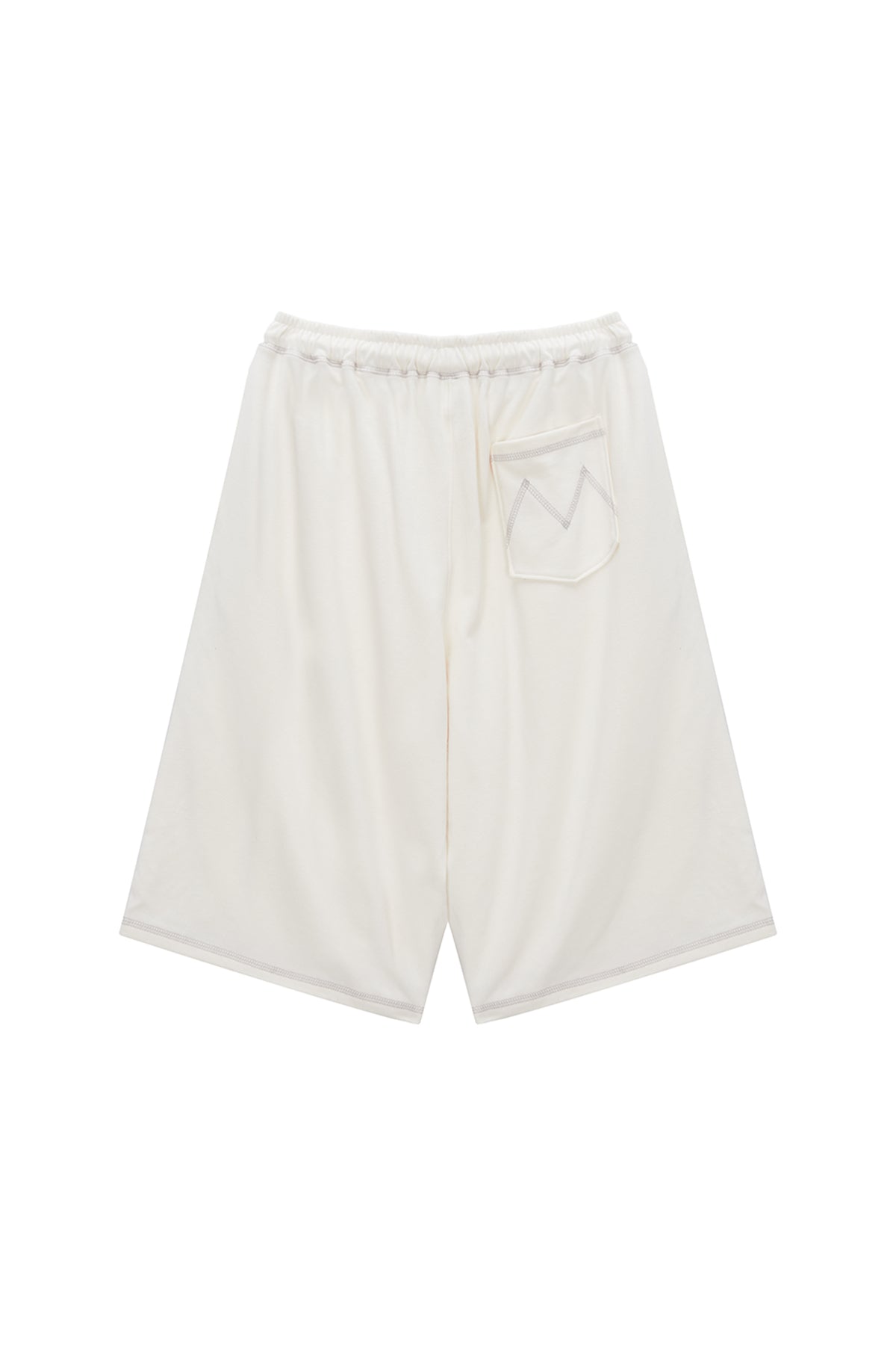 Matin Kim - Stitch Label Half Sweatshorts (Ivory) product image 5 | TRAB K-Fashion Australia