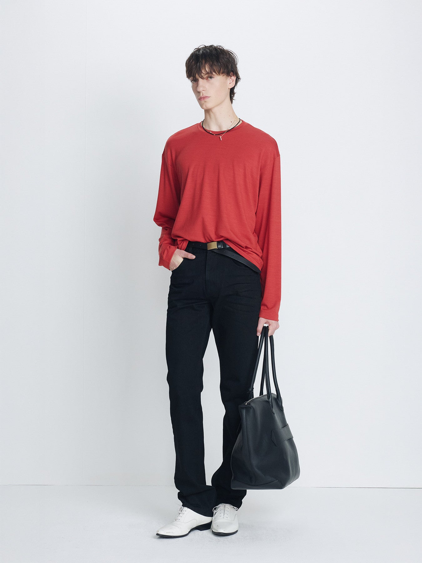 Tonywack - Wool Relaxed Long Sleeve (Coral Red) product image 1 | TRAB K-Fashion Australia